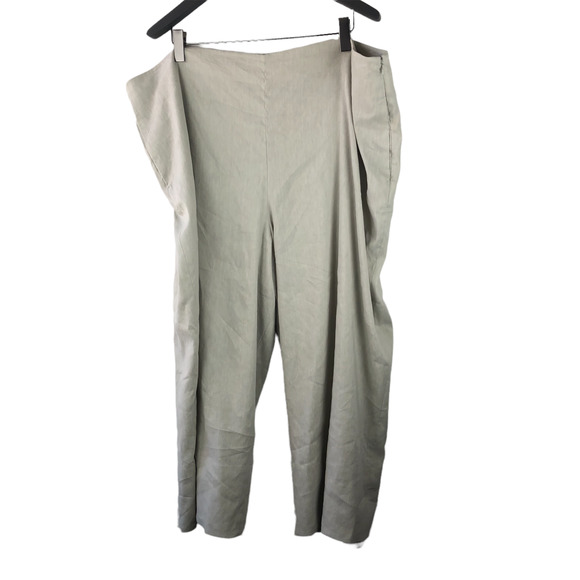 NWT Vince Crop Wide Leg Linen Blend Pants Light Dove Women's Plus Size 24W 24 - Picture 2 of 11